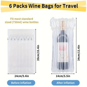 Sacs à colonnes d'air pour vin, paquet de 6, 7 colonnes, 39 cm, emballage antichoc pour la protection des bouteilles, expédition express - Product Image 2