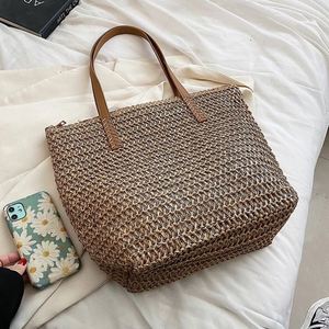 Monederos de Diseño para Mujer, Nueva Bolsa de Moda para Niños, Bolsa Tejida Gris, Bolsa de Papel de Paja Verde - Product Image 6
