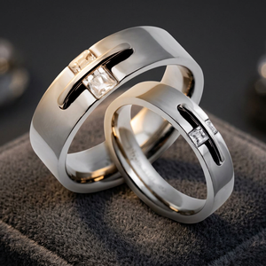 Anillos de Eternidad de Acero Inoxidable 316L, Estilo Romántico, con Circonita Plateada, Engaste de Garra, Alta Calidad, Certificados por Terceros - Product Image 2