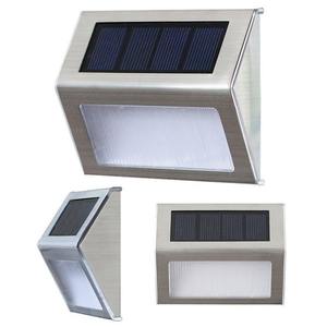 Lampe solaire pour escalier, lumière murale extérieure 3LED, acier inoxydable, éclairage de jardin, lumière de marche, éclairage solaire LED pour cour - Product Image 2