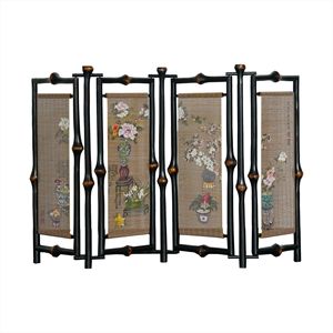 Pantalla de bambú de doble cara, plegable, estilo chino, adorno para sala de té - Product Image 5