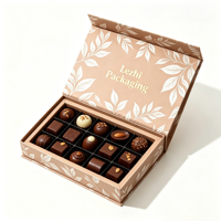 Boîte cadeau en papier pour chocolats pralinés de luxe avec logo personnalisé, boîte à chocolats avec séparateurs, insert en plastique, boîte magnétique de luxe