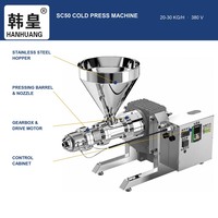 Presse à huile à froid entièrement automatique Hanhuang 3000W haute puissance en acier inoxydable SC50 pour sésame, soja, noix 380V/220V 50Hz 3P+N