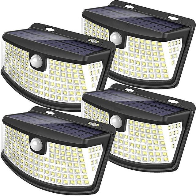 Solar Lights 120 LED with Lights Reflector 270 Degree Wide Angle IP65 Waterproof Security Lights for Front Door Yard Garage