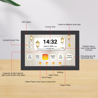 FHD layar IPS Android layar sentuh 10.1 inci, WiFi dinding pintar jam Azan Muslim dengan penerima Quran