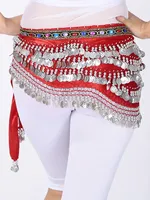 Chaîne de taille pour danse du ventre pour adulte 2025 avec pièces de monnaie, jupe à franges à paillettes pour femmes, accessoires de costume de danse du ventre, danse indienne
