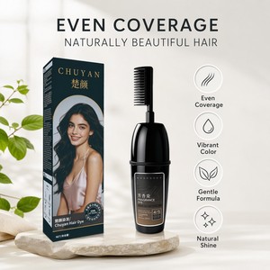 Tinte para el Cabello de Marca Privada OEM ODM, 100 ml, Negro Natural, con Fragancia, Aplicador de Peine, Nutritivo, Venta al Por Mayor - Product Image 1