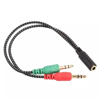 Headset Kabel Pemisah untuk PC 3.5Mm Headphone Jack, Konverter Adaptor untuk PC 3.5Mm Perempuan
