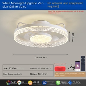 Style nordique LED ventilateur de plafond lampe moderne 3 lames 220V DC moteur USB télécommande cristal pour salle à manger/salon/chambre intérieur maison - Product Image 6
