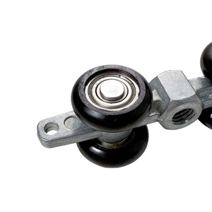 Roulettes de <span class=keywords><strong>porte</strong></span> <span class=keywords><strong>coulissante</strong></span> à <span class=keywords><strong>double</strong></span> amortisseur, roulettes suspendues, corps en aluminium, <span class=keywords><strong>rail</strong></span> de guidage - Product Image 6