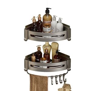 Étagère de rangement d'angle adhésive pour salle de bain, pour douche, <span class=keywords><strong>sans</strong></span> perçage, organisateur mural triangulaire pour les petits espaces de salle de bain - Product Image 1