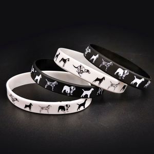 Bracelet en silicone à motif chien, bracelet en caoutchouc pour fête d'animaux, cadeau pour animaux de compagnie, logo personnalisé et bracelet avec vos informations - Product Image 5