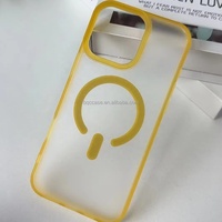 Matte Doorschijnende Magnetische Telefoon Case Voor Iphones 15 Pro Max Zakje Candy Gekleurde Acryl Hard Shell Voor Iphone 16 Pro Max