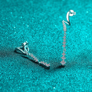 <strong>Wholesale</strong> Tassels Iced Out D Color Moissanite Earrings 925 Sterling Silver 0.63Carat Moissanite Drop Earrings for Women Wedding - Product Image 3