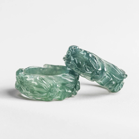 Bague en argent 925 avec dragon en jade de qualité supérieure, sculptée en 3D, motif Dragon roi de l'eau bleue, qualité glace, jadeite naturelle de grade A