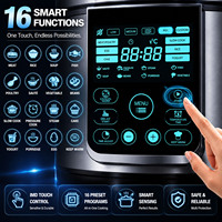 Olla a Presión Eléctrica de 5L 6L Directo de Fábrica, 1000W, Pantalla Táctil, 16 Programas, Certificación CE CB, Personalizable, Compatible con OEM ODM