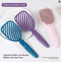 Ensemble de brosses à cheveux de voyage de luxe en plastique, personnalisées, en gros, sous marque privée, avec logo, pour démêler et masser les cheveux bouclés