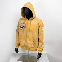 Sweat à capuche zippé graphique pour homme en coton épais, style streetwear, effet vieilli et délavé à l'acide