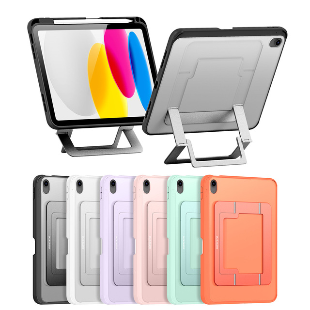 Shockproof Tablet Case For iPad 11th Generation A16 2025 10th 10.9inch 2022 with Foldable Metal Stand and Built-in Pencil Holder
