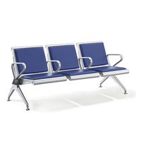 Chaises de réception de salon personnalisées haut de gamme, chaises d'attente en cuir pour aéroport, sièges publics extérieurs, banc d'attente en métal
