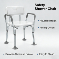 Chaise de douche légère en aluminium antirouille avec trous de drainage, finition thermolaquée, capacité de charge de 150 kg pour la sécurité dans la salle de bain