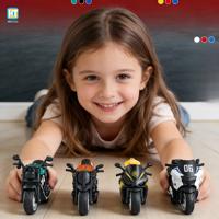 Modèle de moto de course miniature en alliage 1:16, très populaire, avec boîte de présentation en acrylique, jouets de moto en métal moulé sous pression à rétrofriction pour garçons