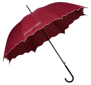 Parapluie coupe-vent pour femme, top avec poignée au crochet, parasol avec logo imprimé, ombrelle pour dames, vente en gros