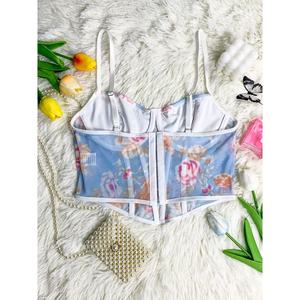 Da donna Sexy senza maniche canotta canotta trasparente stampa Lingerie senza soluzione di continuità regolabile biancheria intima OEM fornitore per l'esportazione - Product Image 2