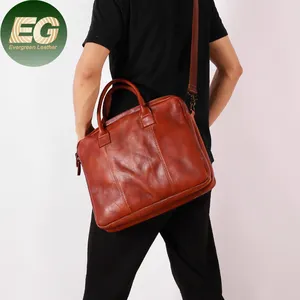 GA78 sac de messager personnalisé, sac de rangement en gros noir de styliste vintage voyage en cuir véritable pour ordinateur portable porte-documents pour hommes