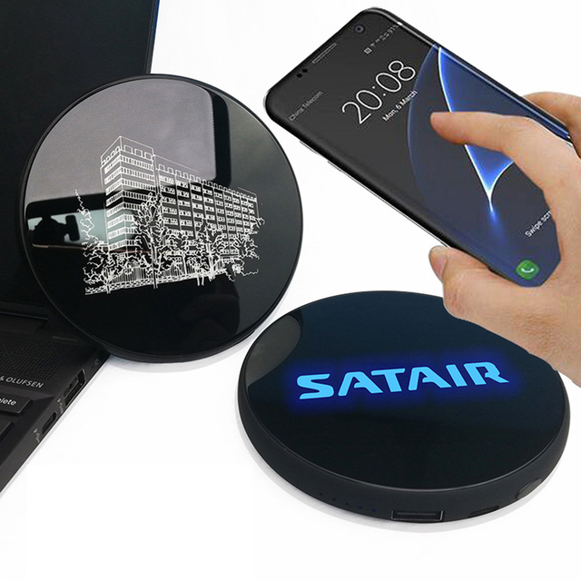 New Design 3500mAh Portable Wireless Charger Power Bank Round Mini Circle Wireless Charging Power Banks for Mobile Phone