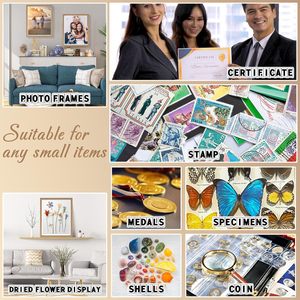 Wooden Shadow Box <b>Frame</b> Square Brown Modern Flower Display Case 3CM 5CM Deep Glass Front Wall <b>Mount</b> Decor - Product Image 5