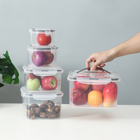 Boîte de conservation alimentaire empilable en plastique transparent avec couvercle et bac de drainage, pour congélateur, moulée par injection, avec date