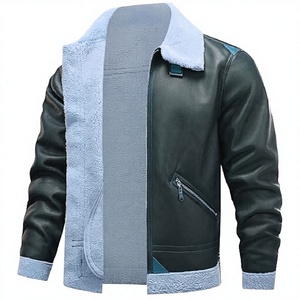 Hot Selling High Street <b>Cow</b> Skin Leather Plus Size Jackets with Stand Collar Zipper Front Waterproof & Thick Winter Design - Product Image 3