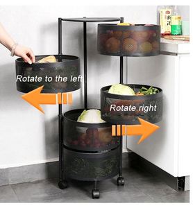 <b>Kitchen</b> Organizer Multi-layer Metal Space-saving Shelf <b>Kitchen</b> Vegetable and Fruit <b>Storage</b> Rotatable Shelf - Product Image 4
