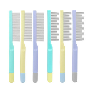 Peine para mascotas de acero inoxidable con dientes largos de 2 cm y cortos de 1.5 cm para desenredar y limpiar el pelo de perros y gatos - Product Image 2