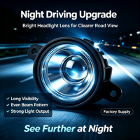 Lentille de projecteur Bi-LED 3 pouces 60W haute puissance pour phare de voiture, anti-éblouissement, faisceau uniforme pour mise à niveau H4 H7 9005