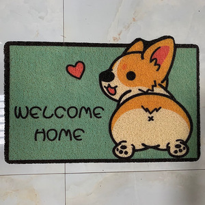 Meilleur prix bobine d'impression PVC Corgi <span class=keywords><strong>chat</strong></span> bienvenue animal de compagnie <span class=keywords><strong>paillasson</strong></span> <span class=keywords><strong>personnalisé</strong></span> tapis de pied antidérapant - Product Image 1