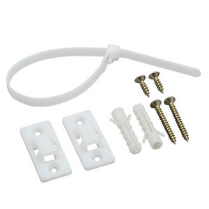 Verrous anti-basculement pour meubles, attaches de sécurité en plastique blanc pour portes d'armoires, dispositif de sécurité pour enfants - Product Image 1