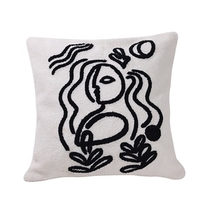 Funda de cojín y almohada bordada con estilo de pintura abstracta, decorativa, con gancho y borlas, para el hogar y sofá - Product Image 4