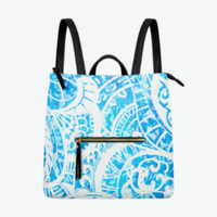 Sac à dos en PU tendance et décontracté avec motif tribal polynésien Elei, élégant et pratique, matériaux imperméables