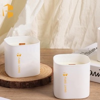 Großhandel benutzer definierte quadratische Form matt weiß schwarz ätherisches Öl Soja Wachs Duft kerzen Set mit Geschenk box für Weihnachten