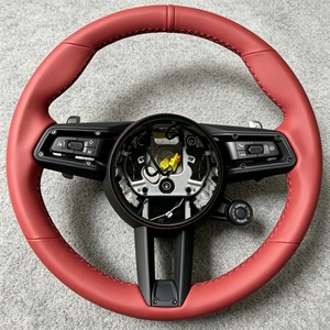 Volant en cuir avec bouton de commande, artisanat exquis, pour Macan Tayneen Cocoa Cayman 981 987 Cayenne <span class=keywords><strong>955</strong></span> 957 958 971 718 - Product Image 1
