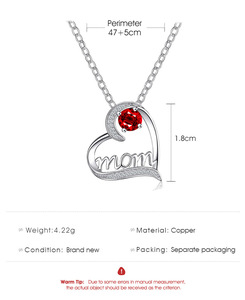 <span class=keywords><strong>MIO</strong></span>, nuevo collar de joyería de moda, collar de plata con letras de corazón, colgante de <span class=keywords><strong>diamantes</strong></span> brillantes para regalo del Día DE LA MADRE ajustable - Product Image 6