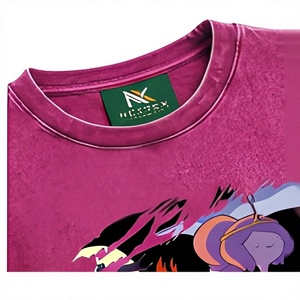 T-shirt graphique à manches courtes en coton épais, coupe décontractée, imprimé DTG personnalisé, effet délavé - Product Image 6