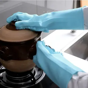1 Paire de Gants de Nettoyage en Silicone Magiques, Éponges en Caoutchouc Durables pour la Vaisselle, Gants de Cuisine pour la Maison, Outils de Nettoyage de la Vaisselle - Product Image 6