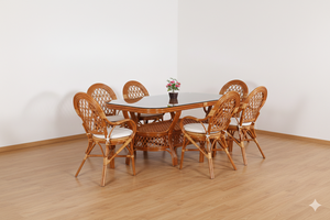 ชุดโต๊ะรับประทานอาหารหวาย JAVA ดีไซน์สวย ขายดี สไตล์ดั้งเดิม โต๊ะยาว ทำด้วยมือ เหมาะสำหรับใช้ในโรงแรม จากอินโดนีเซีย - Product Image 6