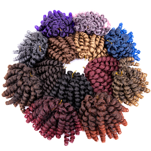 Alileader 8 "ngắn Bob tổng hợp chịu nhiệt sợi jamaican trả lại Crochet Bím Tóc mở rộng tóc Jumpy Wand Curl Crochet tóc - Product Image 2