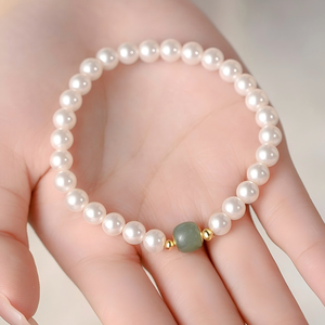 <span class=keywords><strong>Braccialetti</strong></span> Muxcor alla Moda <span class=keywords><strong>con</strong></span> Perle Imitate <span class=keywords><strong>e</strong></span> <span class=keywords><strong>Perline</strong></span> di Giada per Donne, Gioielli da Sposa, Damigella, Regalo Quotidiano o di San Valentino - Product Image 5