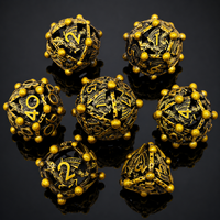 Ensemble de dés polyédriques DND en métal creux, motif Dragon Orbe Argenté et Violet, 7 pièces, à points sphériques, pour Jeu de Table RPG Dungeons & Dragons, Cadeau
