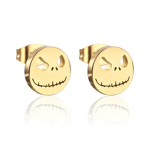 Sẵn Sàng Để Tàu 316l Thép Không Gỉ Skull Stud Bông Tai Cho Nam Giới